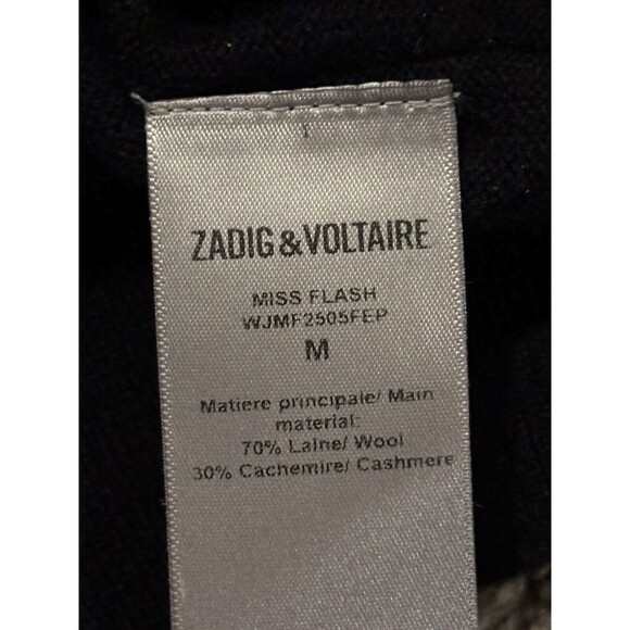 Zadig & Voltaire Miss Flash Lightning Bolt Sweater Wool/Cashmere Size Medium - Picture 6 of 10